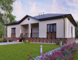 Одноэтажный дом из кирпича К-5 147 м² Одноэтажный дом из кирпича К-5 147 м²